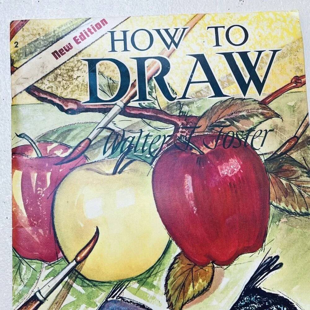 Vintage How‎ To Draw By Walter Foster Butterflies Flowers Trees Shrubs Heads